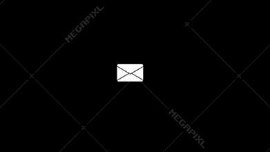Email icon. Glitch effect. Business icon. Alpha channel. Looped animation A mail or letter icon glitches in, wavers for