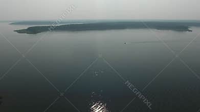 Aerial view on monastery and Seliger lake