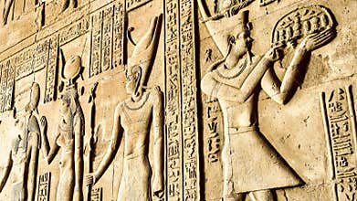 Hieroglyphs in the Luxor Temple,