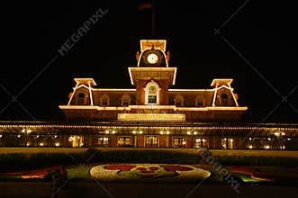 Welcome castle at night
