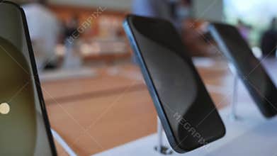 Close up view of the iPhone 15 Pro Max in the main Apple Store