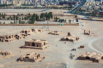 Ruins of ritual buildings in area of Dakhma - Tower of Silence, Yazd