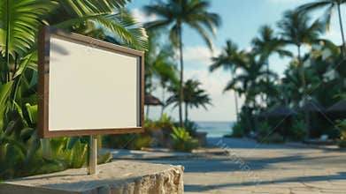 Inclusive blank mockup of a resort map signage featuring braille labels and tactile maps for accessibility.