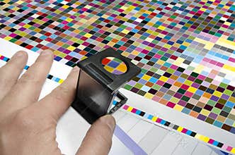 Press color management. cmyk stripe loupe controll