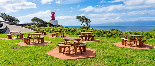 Picnic park next to the windmills with unique characteristics in the Azorean parish of Urzelina. São Jorge Island