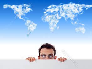 Man looking up