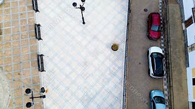 Aerial view of Spain Square in the Santa Ana Valley