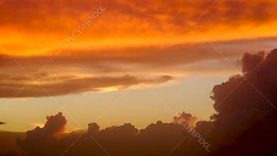 Colorful sunset clouds. Actual 4K footage