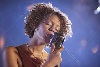 Female Jazz Singer On Stage