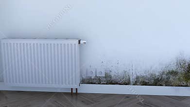 Animation of water damage on a wall