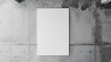 Generative AI Blank white wheatpaste glued paper poster mockup on concrete wall background business concept.