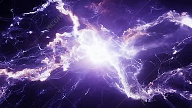 Energetic currents of charged particles crackle and twist raging in a tempestuous plasma storm..