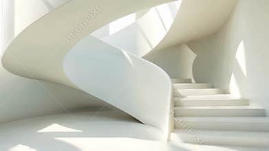 A fluid curved staircase with no straight lines or corners