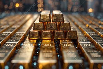 Financial concept gold stock market, currency growth chart on profit banking strategy background