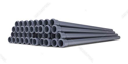 Grey PVC sewer pipes