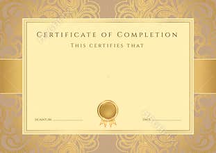 Certificate / Diploma award template. Pattern