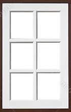 Wood window with white and brownd color