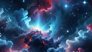 Colorful space galaxy cloud nebula stary night cosmos universe science astronomy