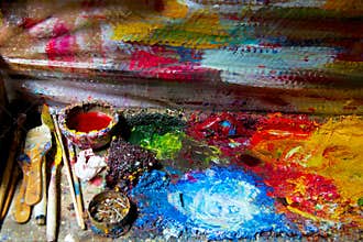 Artist oil paint palette