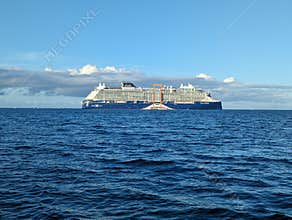 Raiatea, French Polynesia 2024.04.22. Celebrity Edge in the horizon