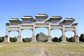 The Great Stone arch in the Eastern Royal Tombs of the Qing Dynasty, china