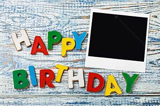 Letters of cookies and happy birthday