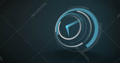 Blue clock ticking at speed