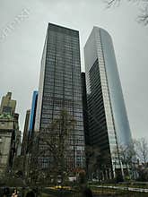 Modern city skyscrapers urban view