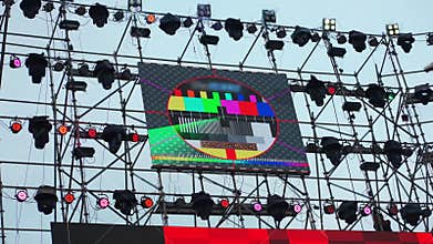 led screen installation and calibration for event stage setup, panel setup and testing for concert stage construction 4k