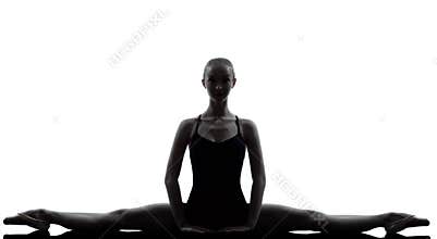 Young woman ballerina ballet dancer stretching war