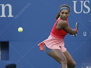Seventeen times Grand Slam champion Serena Williams during her final match at US Open 2013