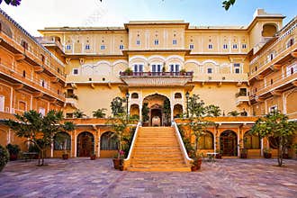 Samode Bagh Palace north of Jaipur city in RAJASTHAN, INDIA