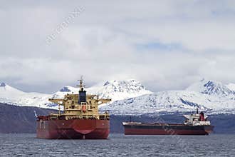 Cargo ships in Narvik
