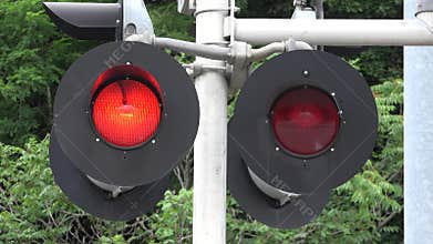 Train Crossing, Flashing Red Lights, Railroads