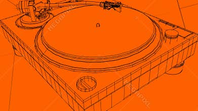 DJ Turntable 3D Sketch