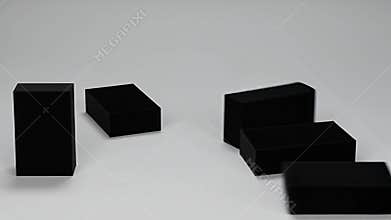 Minimalist Alignment and Strategy Concept Video with Rectangular Blocks Forming Perfect Order on Clean Studio Background