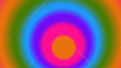 Vibrant multicolored concentric circles with blurred edges and gradient effect in artistic abstract background design element