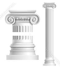 Realistic white antique column