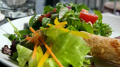 spring roll with salad Nem rolls with sauce vietnamese rice paper roll delicious gourmet food background on the table