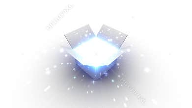 Box Opens Glowing Light & Sparkles Burst Out
