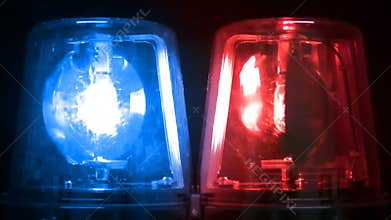 Blue & Red Flashing Emergency Lights
