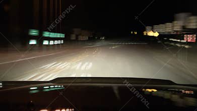 Drunk Driving DUI at Night (Driver POV)