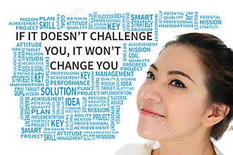 Business quote concept present passion motto