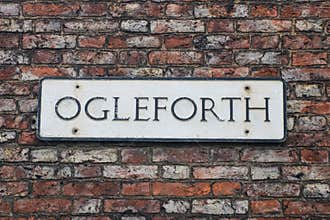 Street Name Sign for Ogleforth in York
