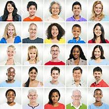 Casual Smiling Faces in a Row