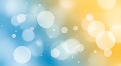 Soft Circle Bokeh Background with Blue and Yellow Gradient Transition for Digital Designs and Creative Projects