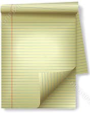Yellow Legal Pad Corner Paper Page Curl Spotlight