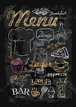 Vector chalk menu
