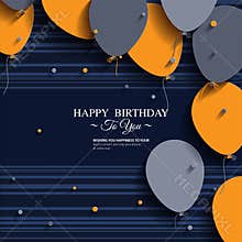 Birthday card with balloons and birthday text.