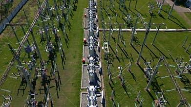 Aerial view of power station equipment